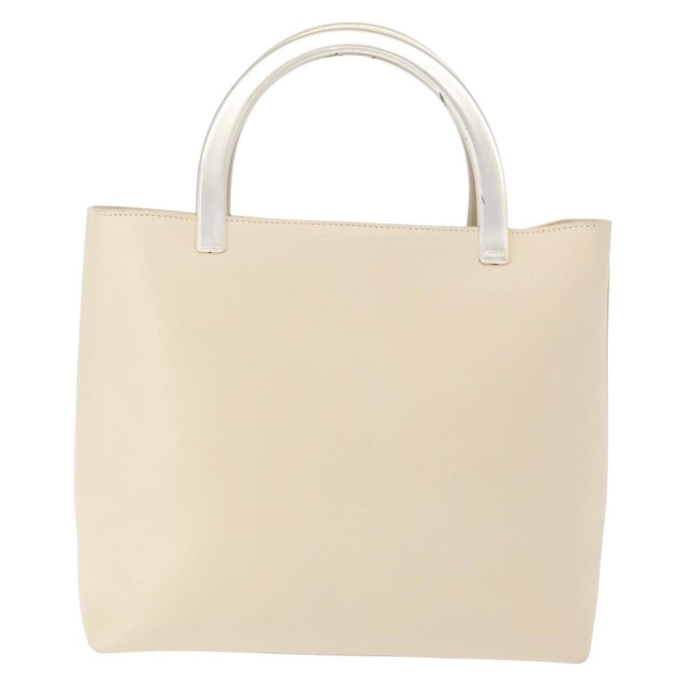 PRADA Hand Bag Leather White Auth 156869 - Picture 2 of 16